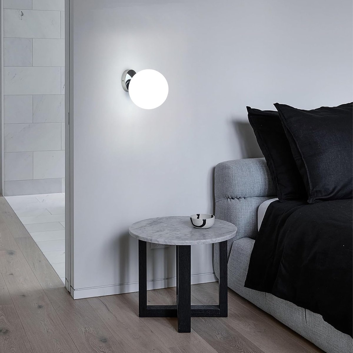 Design bolvormige wandlamp - Frans goud, bol Ø20cm - E27 fitting (lamp niet inbegrepen)