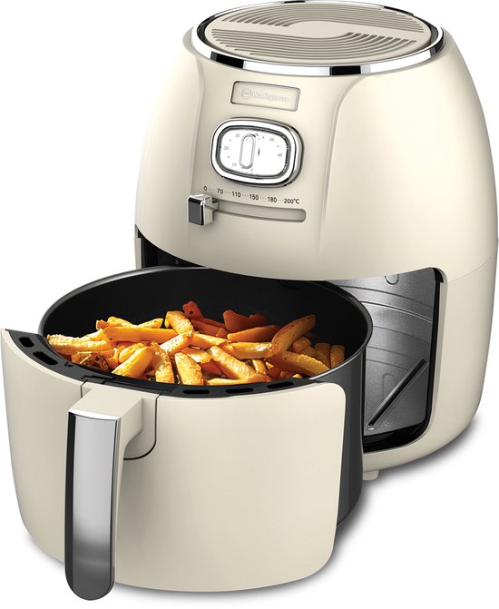 Westinghouse Retro Airfryer - 1500W - Heteluchtfriteuse - 4L - PFAS-Vrij - tot 200 Graden - Tot 4 personen - Wit