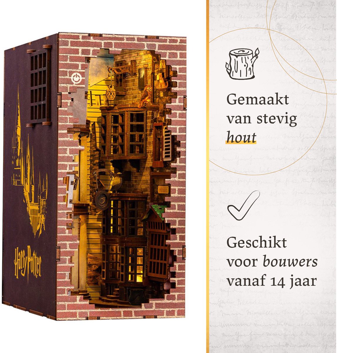 Revell Modelbouwpakket Houten Book Nook - 00530 Tiny Adventures - Harry Potter -Diagon Alley - 18x11x23cm — afbeelding 8