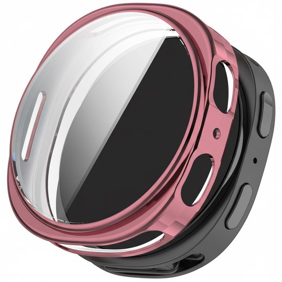 Roze TPU hoesje met ingebouwd glas, voor Samsung Galaxy Watch 8 40mm.