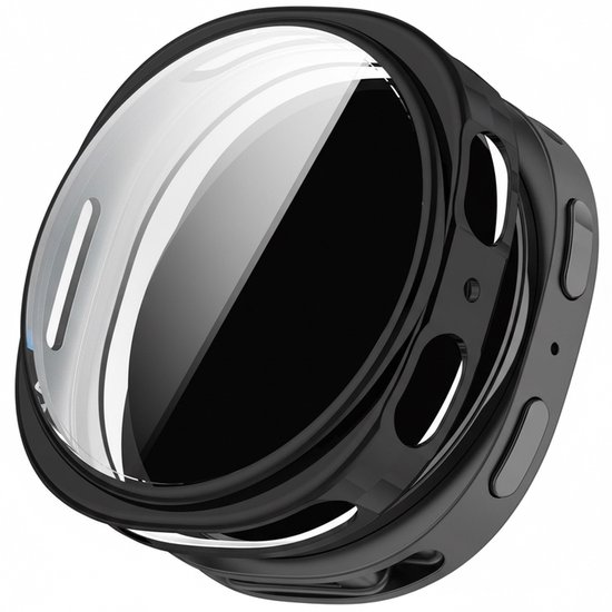 Zwarte TPU hoes voor Samsung Galaxy Watch 40mm, met glanzend beschermend glas.