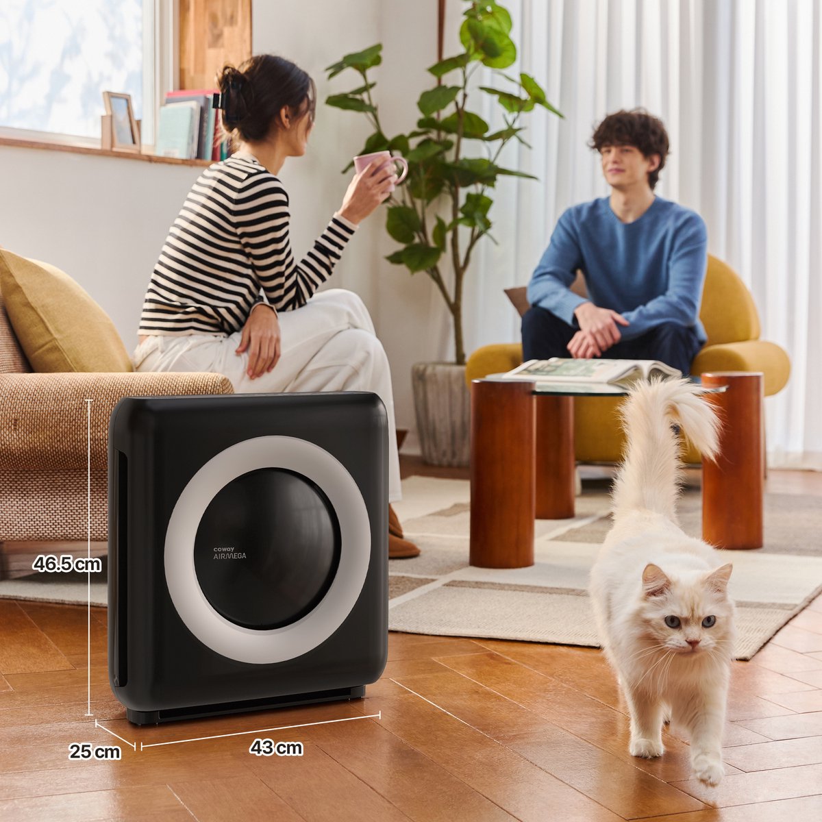 Coway ap-1512hh MIGHTY Luchtreiniger - Air Purifier - 421 m³/u - Wasbaar pre-filter + HEPA filter + geurfilter - Tegen stof, pollen, allergenen en huisdieren - Fluisterstil met slaapstand - Wirecutter Top Pick - Zwart — afbeelding 7