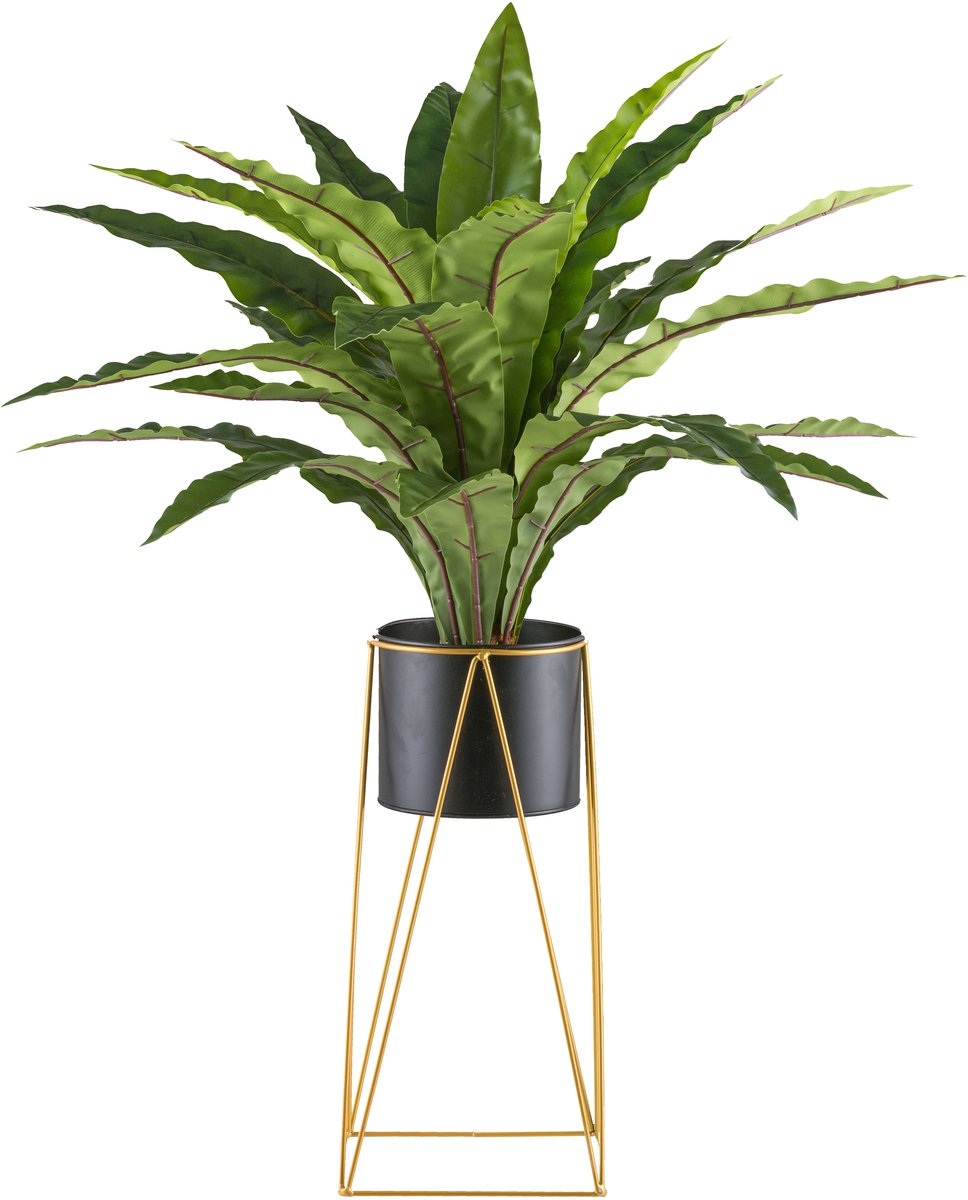 Kopu Kunstplant Asplenium 24 Blad - 105 cm met metaal Standaard Groen