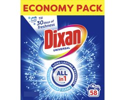 Dixan Powder Universal - Waspoeder Wasmiddel - Voor Alle Kleuren Was - Betrouwbare Reiniging - 58 Wasbeurten