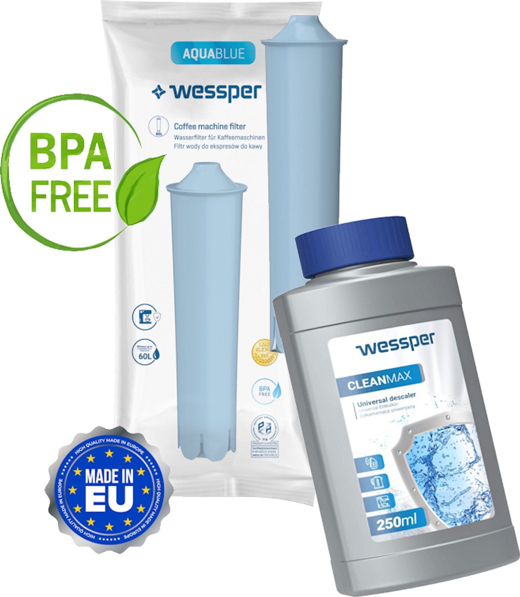 Waterfilter voor Jura koffiemachines + Ontkalker 250ml