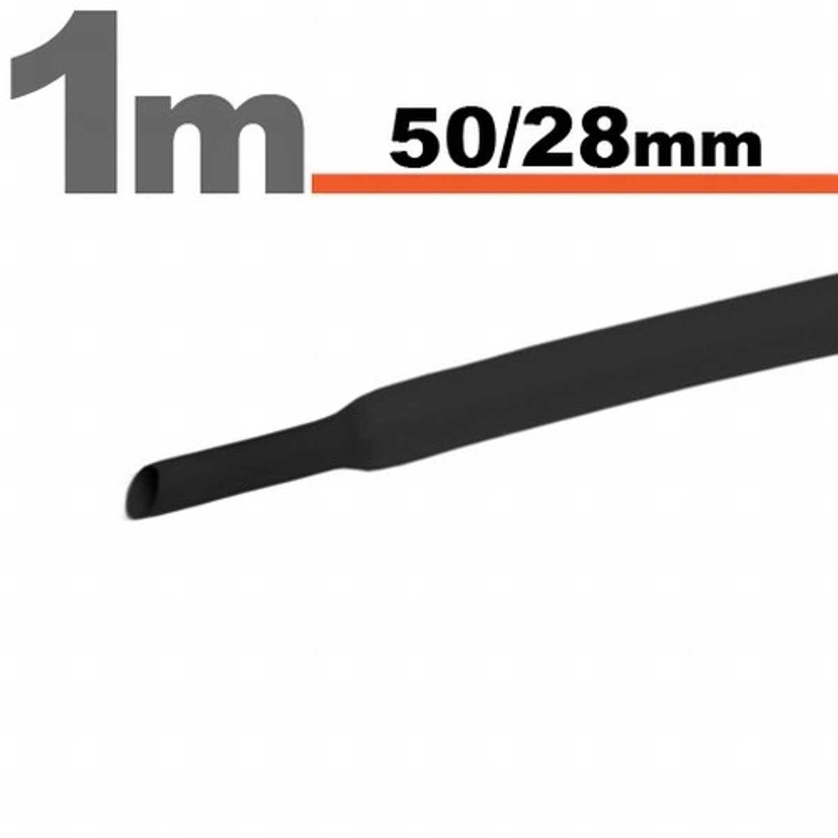 2× 1 Meter Krimpkous Zwart 50 / 28 mm – 2 Stukken Van 1 Meter – Extra Grote Warmtekrimpbuis Voor Isolatie En Bescherming – Geschikt Voor Kabelbundels, Industriële En Elektrische Toepassingen [11030F]