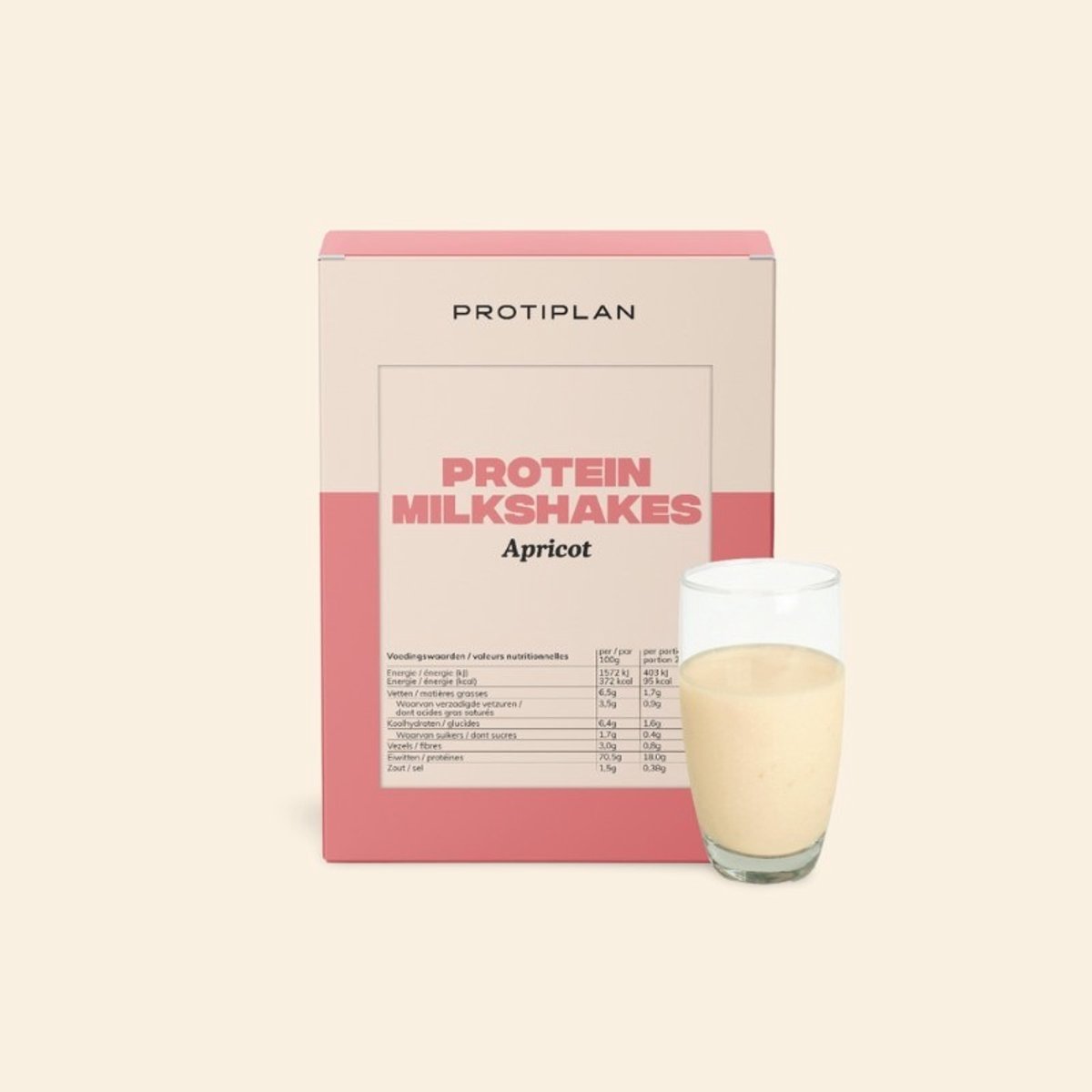 Protiplan - Milkshake Abrikoos - 7 x 25,5 g - Eiwitdieet - Proteïneshake