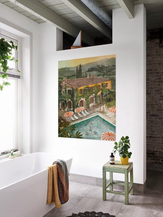 IXXI Secret Villa, Ekaterina Zagorska - 80 x 100 cm - Gratis ophangtool - Grote wanddecoratie en posters - Speels, Illustraties, Kleurrijk