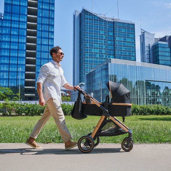 Kinderkraft ESME 2-in-1 Kinderwagen - Combi Wieg & Wandelwagen - Inclusief Autostoeladapters - Grote Lekvrije Wielen - Tot 25 kg - Grijs van Kinderkraft — afbeelding 2