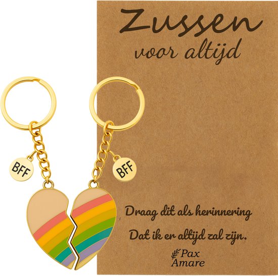 BFF Sleutelhanger Voor 2 Zussen Voor Altijd Magnetisch Regenboog bff-sleutelhanger-voor-2-zussen-voor-altijd-magnetisch-regenboog