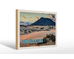 Holzschild Reise 30x20cm Fuerteventura Spanien El Jable Wanderdüne