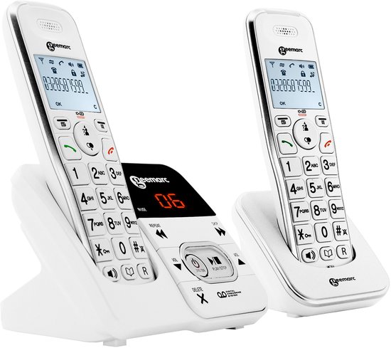 Geemarc, Vaste telefoon voor senioren AmpliDect 2951 Draadloze dubbele handset, Wit foto 2