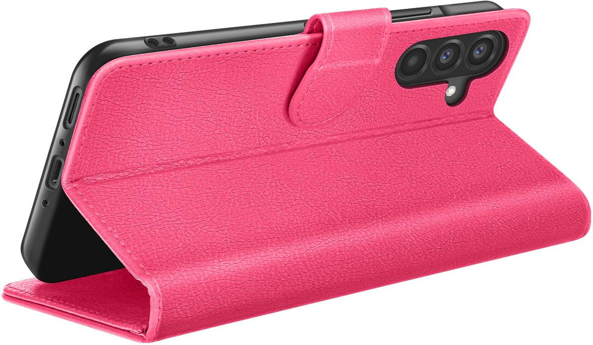 Zanae, Portemonneehoesje Geschikt voor Samsung Galaxy A56 / A36 met standaard en magnetische lip, Fuchsia