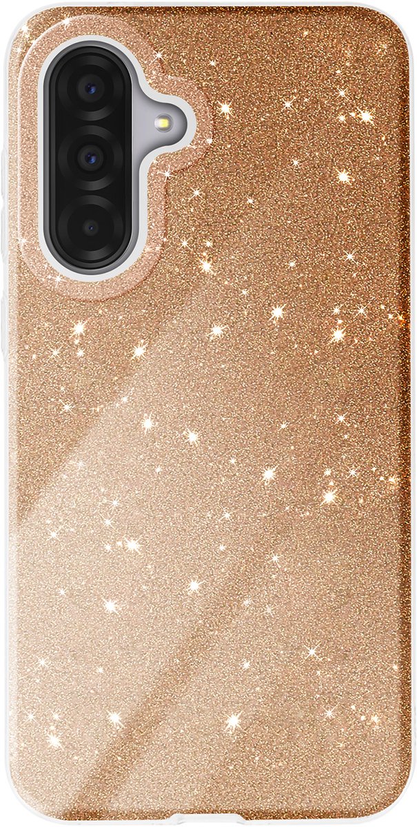 Avizar Glitter Hoesje Geschikt voor Samsung Galaxy A36 Schokbestendig Glitter, Goud