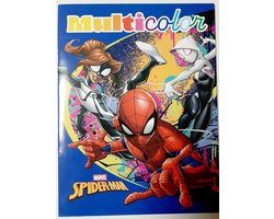 Multicolor kleurboek - Marvel Spiderman - Spider-man, Ghost spider Gwen, spider-woman - 17 kleurplaten met voorbeelden - 32 pagina's