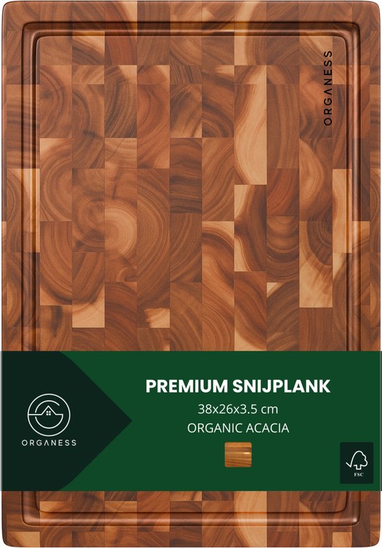 Organess Acacia Snijplank - Snijplanken - Serveerplank - Kaasplank - Borrelplank en Tapasplank - Acacia Hout
