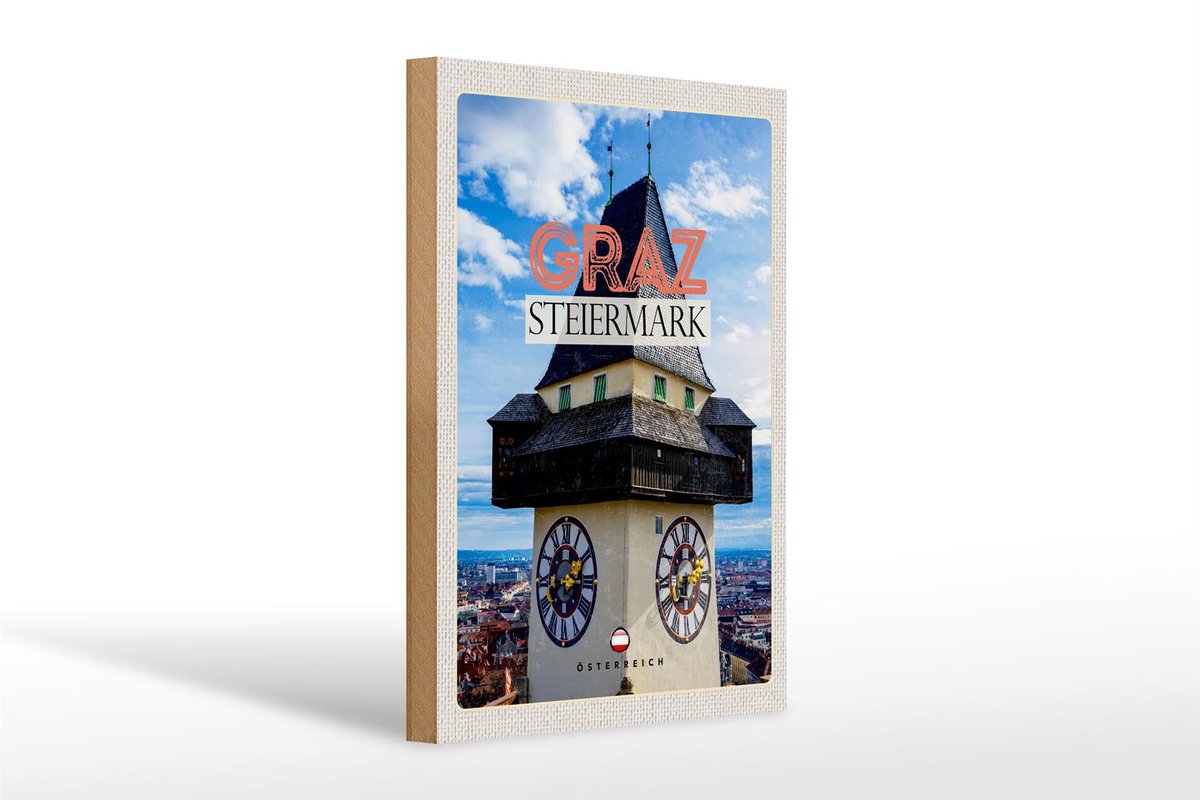 Femer Holzschild Reise 20x30cm Graz Steiermark Kirche Stadt