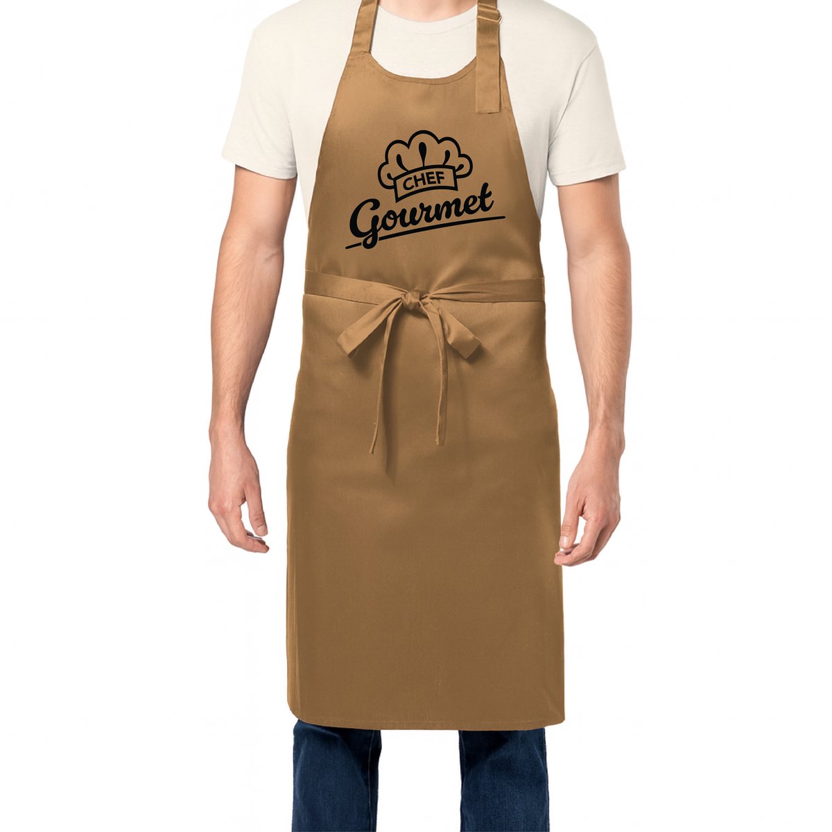 Zomertip! - Keukenschort Chef Gourmet | Kaki | Dames/Heren | Verstelbaar | Cadeau-idee | BBQ | Verjaardag | Jubileum | Verrassing | Grapje