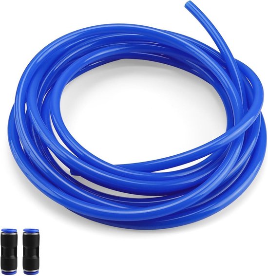 Pneumatische slang 10 mm x 6,5 mm, 5 m, Persluchtslang met connectoren