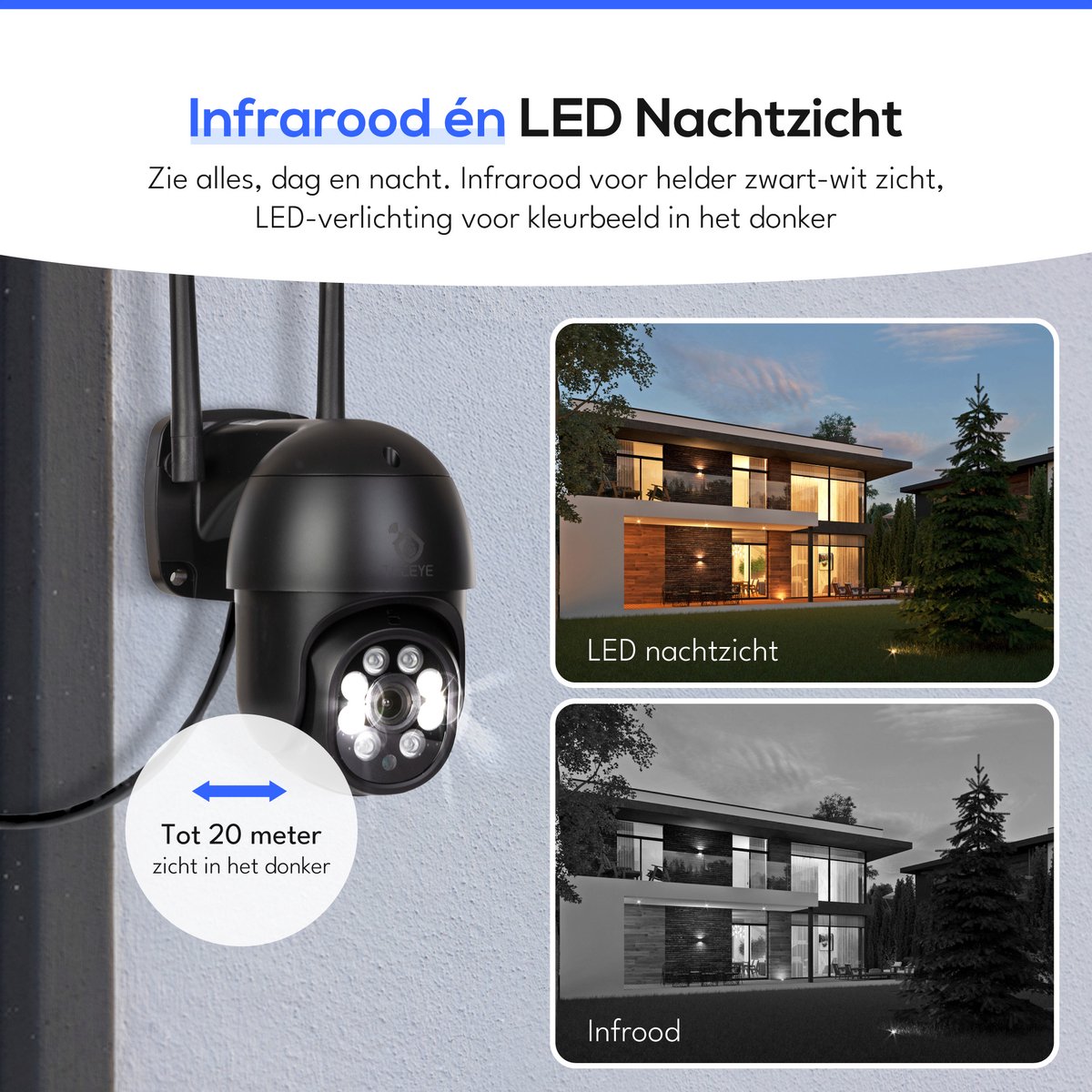 Teceye PTZ Camera Systeem Beveiligingscamera Draadloos - afbeelding 3