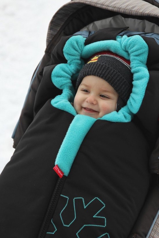 Softshell wintervoetenzak Thermo Actief voor kinderwagen en buggy - zwart/grijs — afbeelding 3