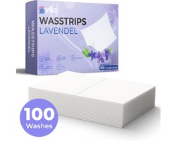 Syllio Wasstrips - 100 Wasbeurten - Lavendel Wasstrips - Wasmiddeldoekjes - Wasdoekjes - Laundry Strips