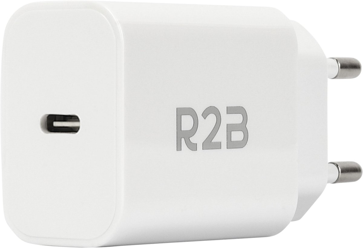 R2B USB C Adapter - USB C Oplader - 20 W Snellader - USB Adapter - USB C Stekker - USB Stekker - Adapter USB C - Wit