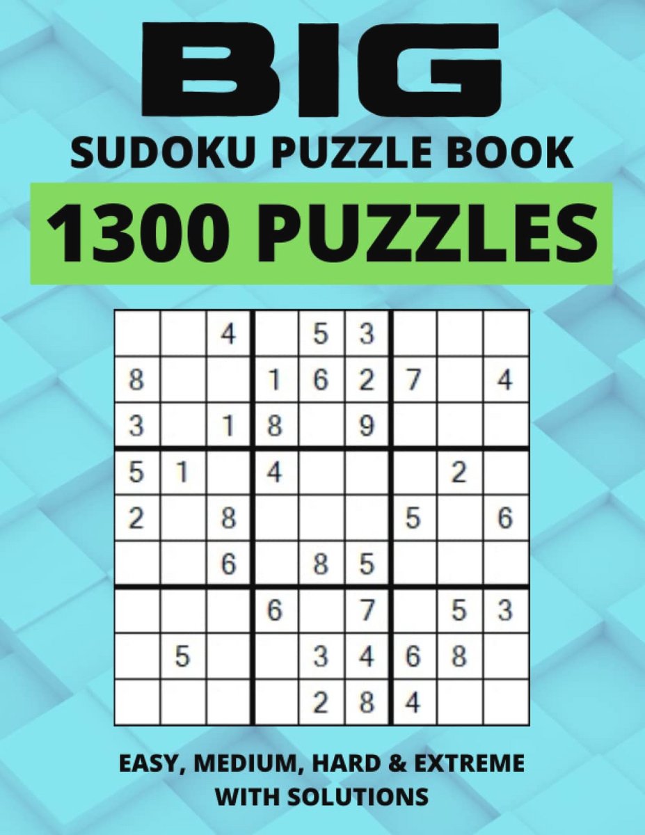 Groot Sudoku Puzzelboek - 1300 Puzzels - Van Makkelijk tot Extreem