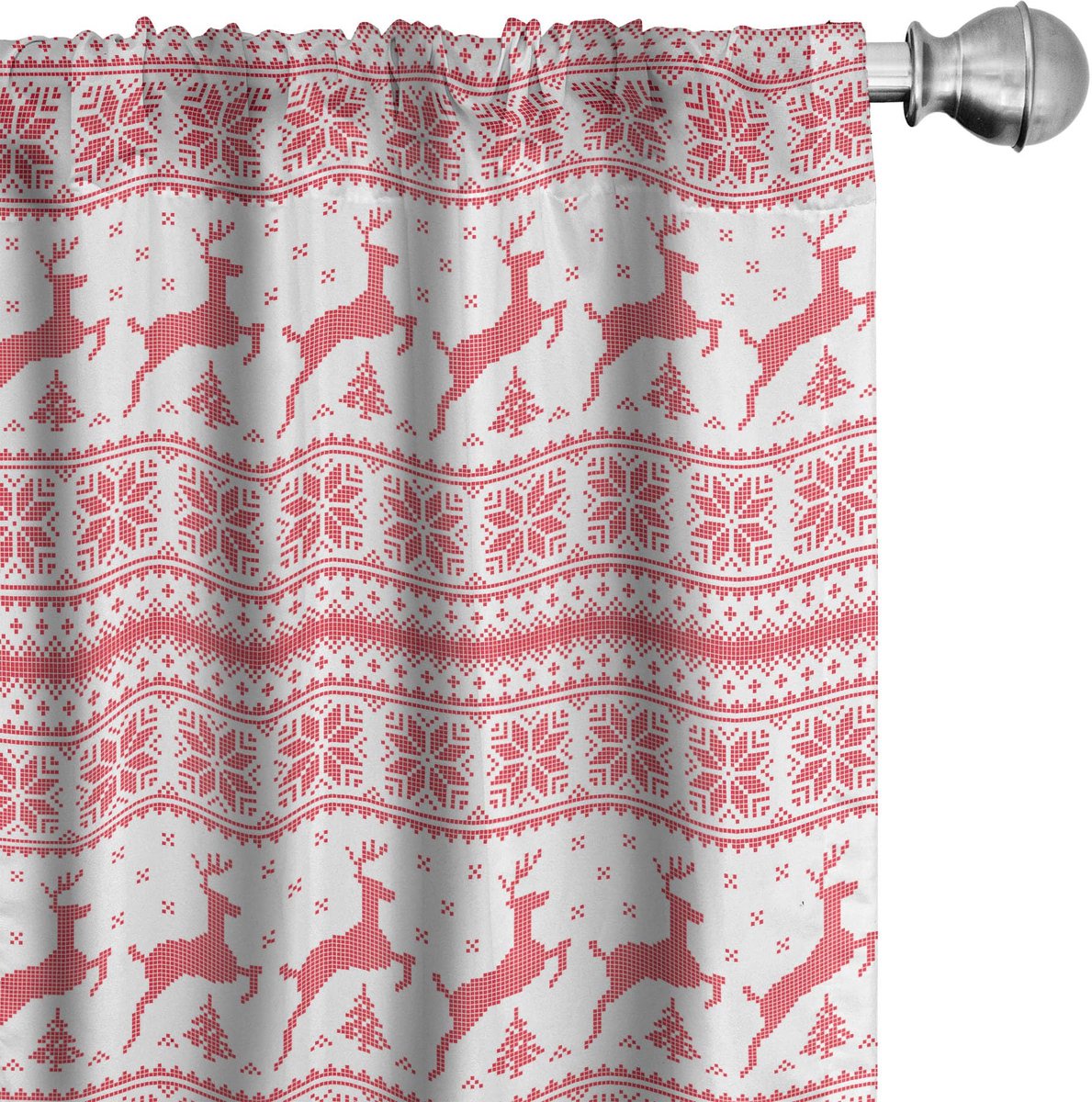 ABAKUHAUS Gordijnen – 2-delige set 75x175 cm – microvezel – verduisterend Koraalwit