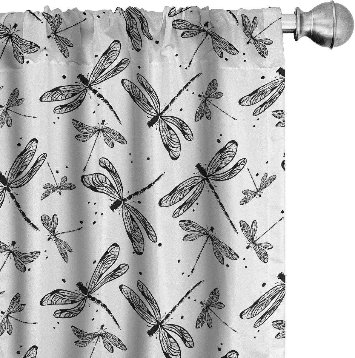 ABAKUHAUS Libelle Gordijnen – 2x75x245 cm – microvezel, halfdonker, antraciet/wit Charcoal Grijs