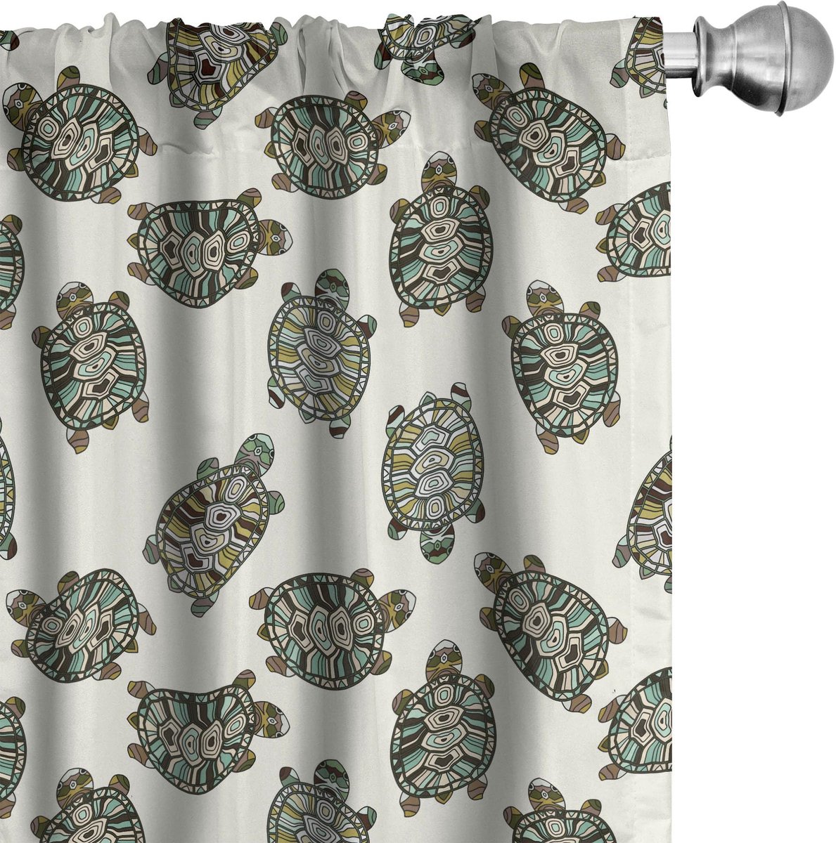 ABAKUHAUS Gordijnen – Schildpadpatroon – 2x75x225 cm – microvezel Mehrfarbig
