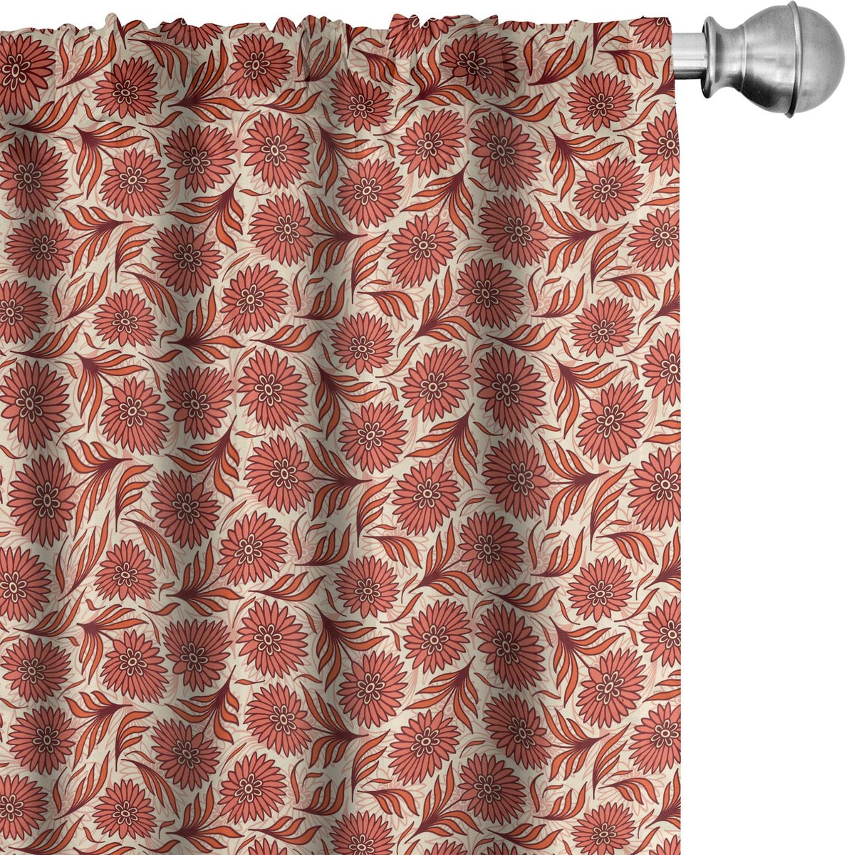 ABAKUHAUS Koraal – 2x75x245 cm – Gordijnen, microvezel Dunkel Koralle Zinnoberrot
