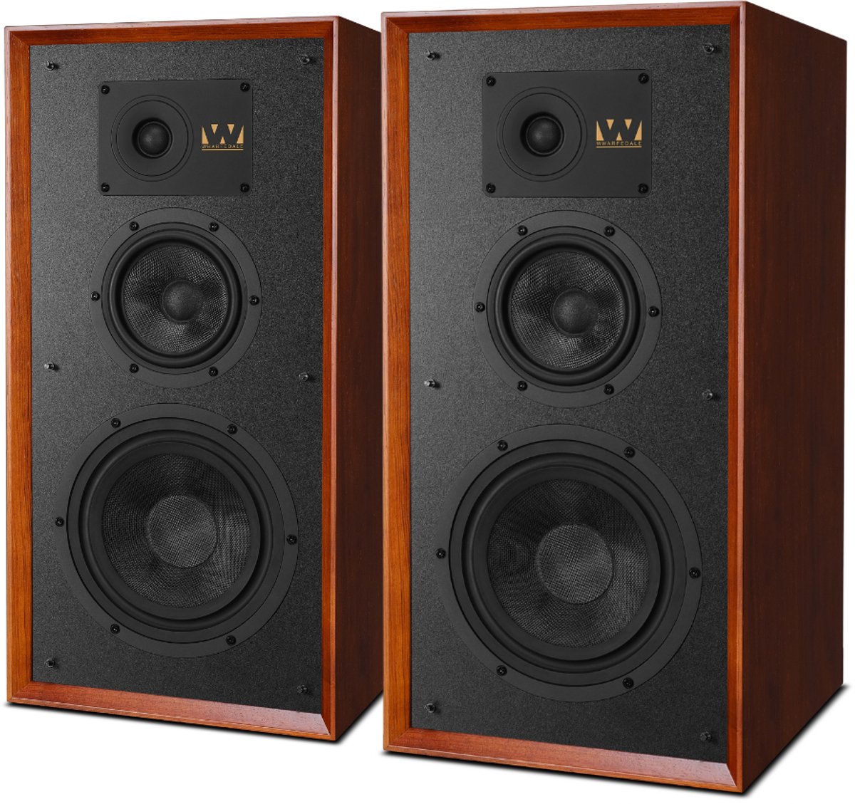 Wharfedale Super Linton Drie-weg Standmount - Kevlar Woofer - AMT Tweeter - Hoogwaardige Geluidskwaliteit - Mahogany