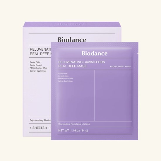 BIODANCE- REJUVENATING CAVIAR PDRN REAL DEEP MASK 4 Stuks
