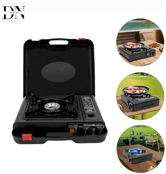 Deniva - Camping Nood Kookset - Noodpakket Voor Thuis - Camping Gasfornuis - Noodpakket Overheid - Noodpakket Oorlog - 2500 W — afbeelding 2