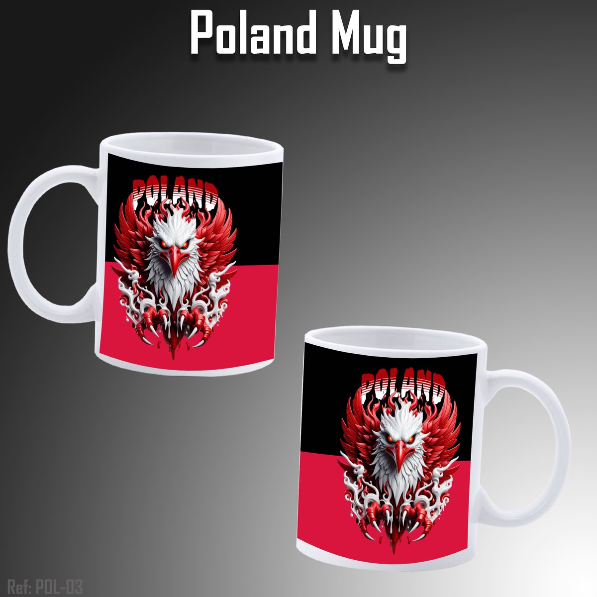 Poland Personalized Mug with Logo and Text - Print mug with Poland Eagle - Tea / Coffee mug - Personalized High Quality