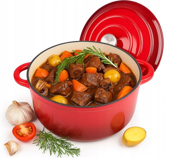 Braadpan 24 cm gietijzer geëmailleerd - Hofland Grootkeuken