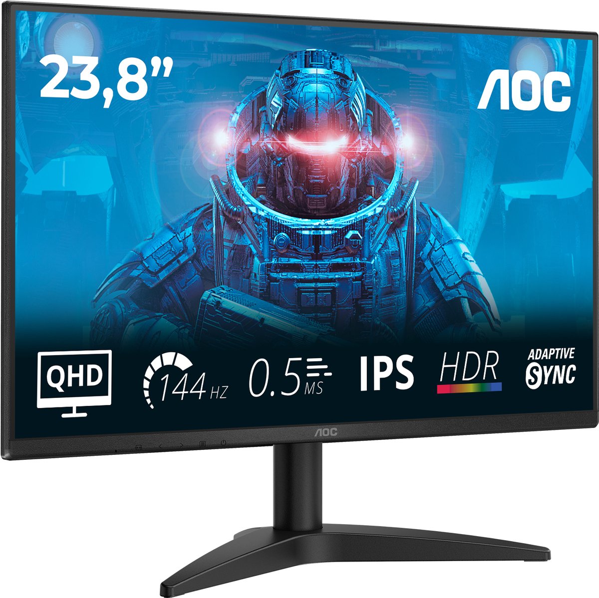 AOC Q24B36X 24 inch QHD IPS Gaming Monitor 144Hz 0.5ms MPRT Adaptive Sync HDR10 VESA - Afbeelding 3