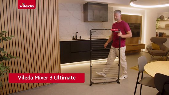 Vileda Mixer 3 Ultimate - Tour de séchage - Longueur de séchage 30 m - Black Edition