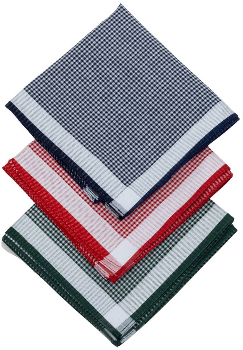 D&L Dames Zakdoeken - Geruit - 29 x 29cm - 12 Stuks - 100% Katoen Gesatineerd