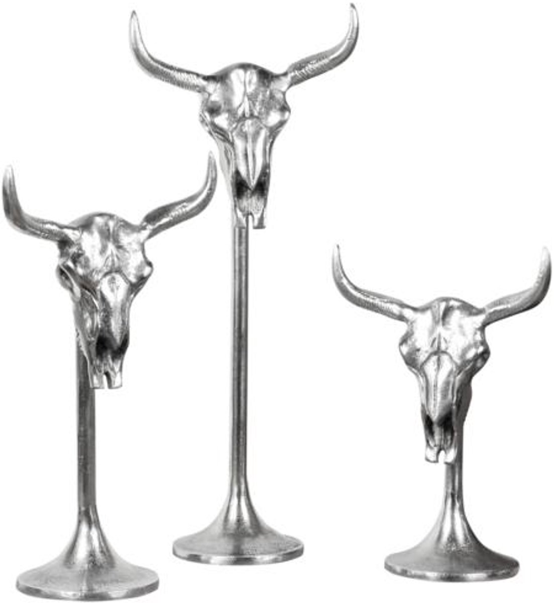 Michael Noll - Schedel stier op standaard - Aluminium - Maat S