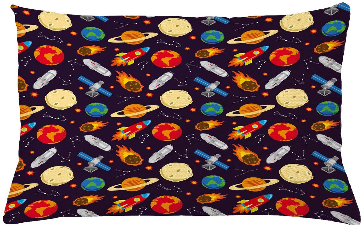 ABAKUHAUS Kussenhoes Universum – Dubbelzijdig bedrukt – 65x40 cm – Multicolor Dunkel marineblauw