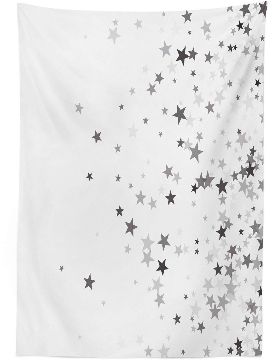 ABAKUHAUS Tafelkleed Sterren Viering – 140x240 cm – Lichtgrijs, Wasbaar