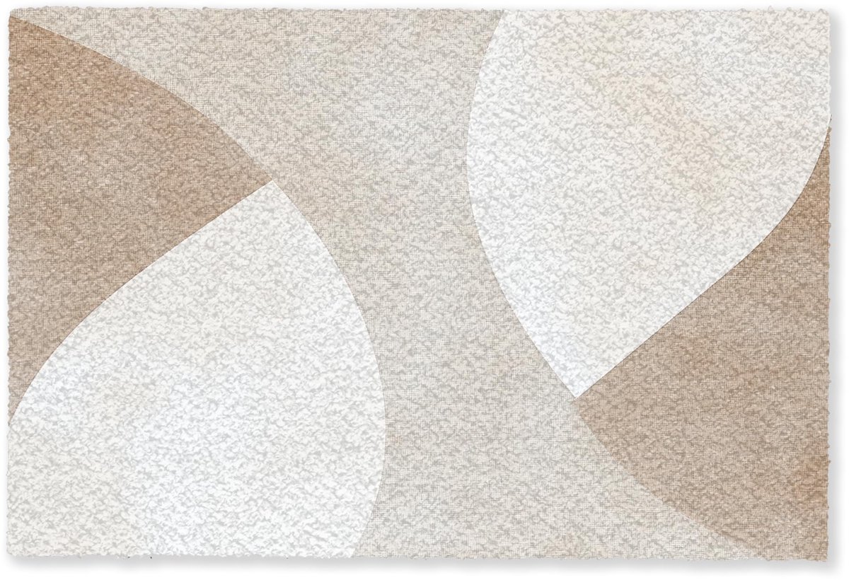 Unyqoos Stijlvolle antislip binnenmat voor entree met abstract Japans design bruin
