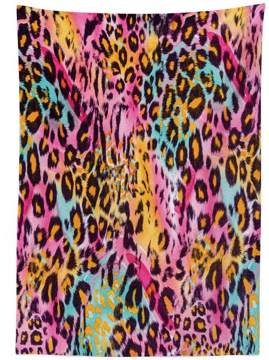 ABAKUHAUS Luipaardprint Tafelkleed – 140x170 cm – satijn, wasbaar, buiten