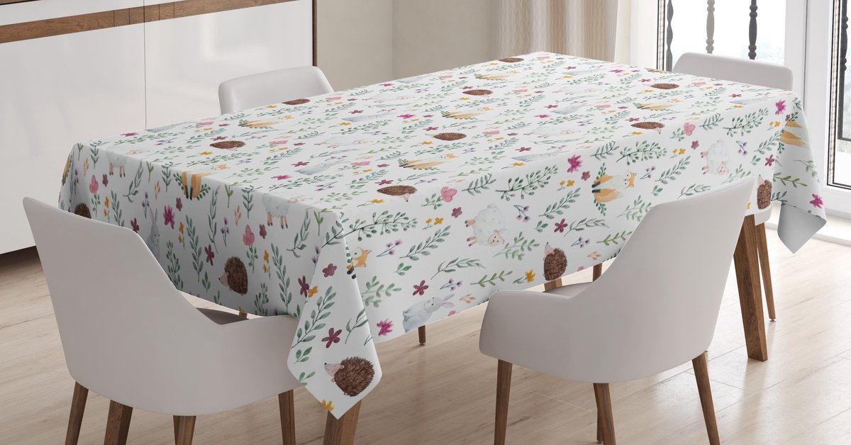 ABAKUHAUS Tafellaken Egel – Satin 140x170 cm – Multicolor, Wasbaar