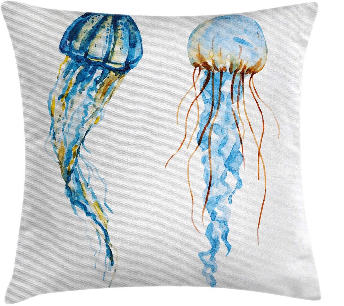 ABAKUHAUS Nautische kussenhoes – kwallen, 40×40 cm, dubbelzijdig bedrukt, turkoois-blauw Türkis Blau