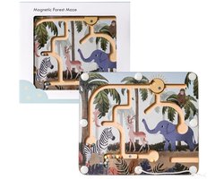 Speelgoedtopdeals - Houten Magnetisch Doolhofspel Wilde Dieren - Montessori Educatief Speelgoed