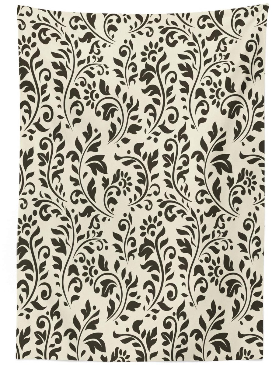 ABAKUHAUS Tafelkleed – tc_50737_140x170_de – 140x170 – Satijnmix Crème/donker taupe – Wasbaar