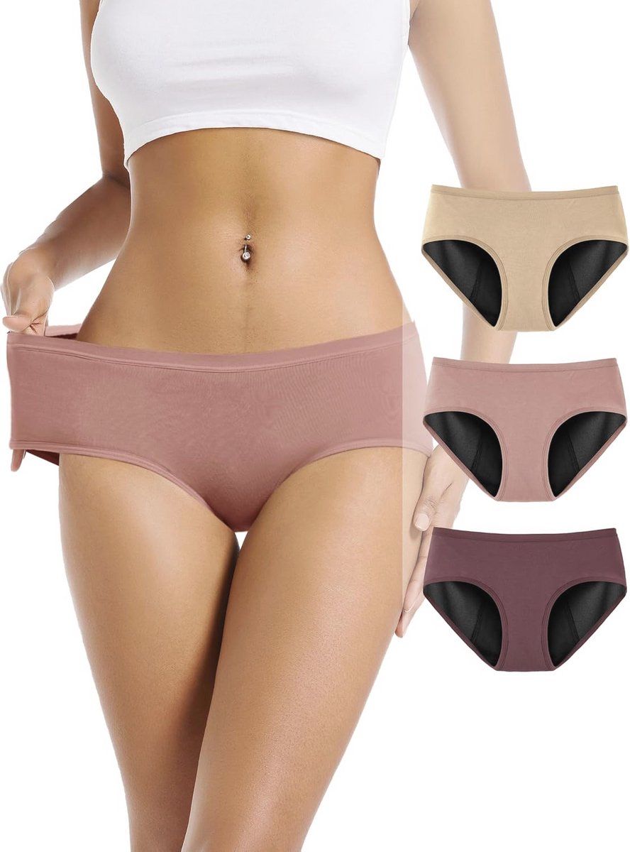 Menstruatieslip voor Zeer Abundant Flow - Hygiënische Absorberende Bescherming (3-Pack)